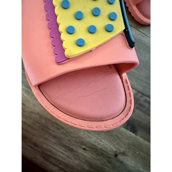 Mini Melissa Mia Fabula Coral Orange Yellow Blue Butterfly Sandals Slingbacks 9 - Picture 10 of 10
